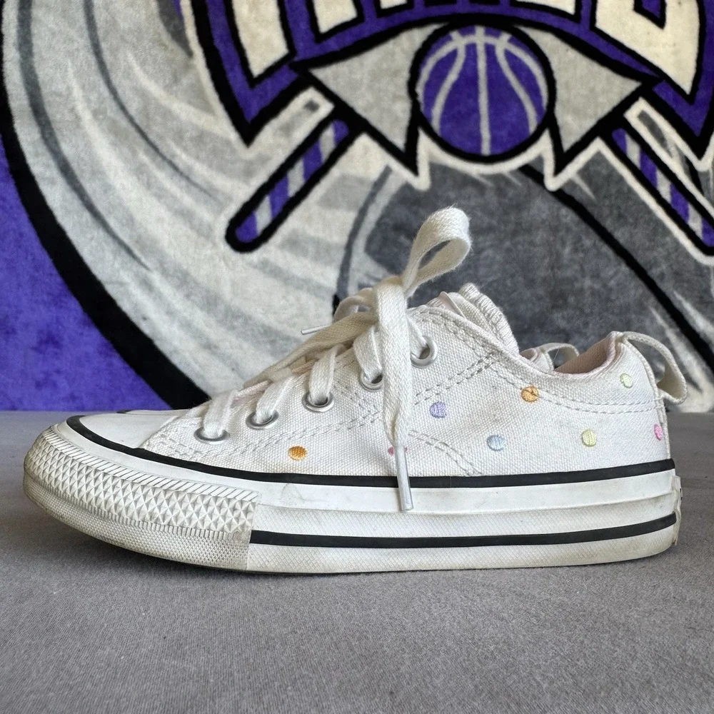Size 11c - Converse CTAS Madison OX Vintage White/Multi Girl's Low Top Sneakers